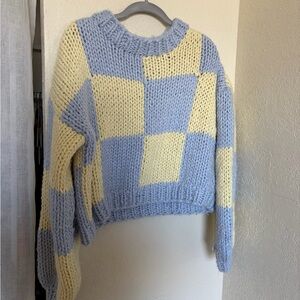 Yllw the Label Purple Checkerboard Sweater